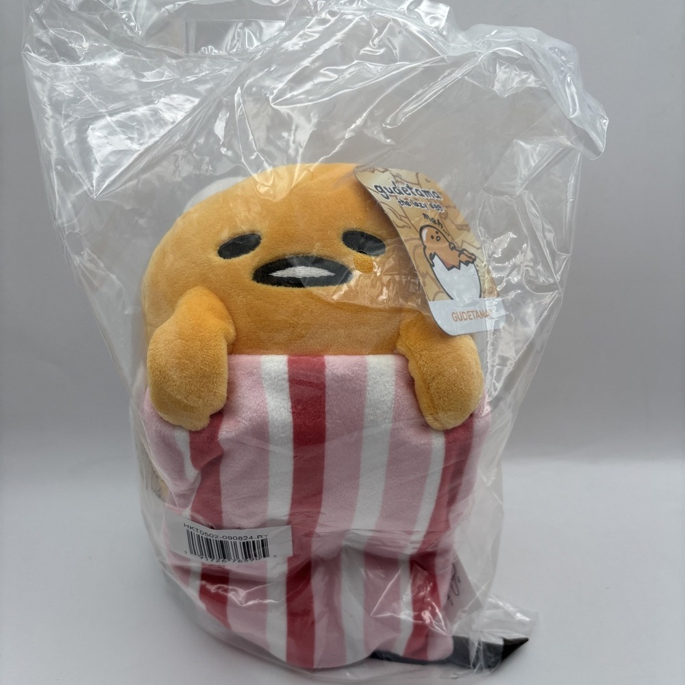 Hello Kitty and Friends 8" Gudetama Squishy Plush with a Bacon Blanket ZZZs